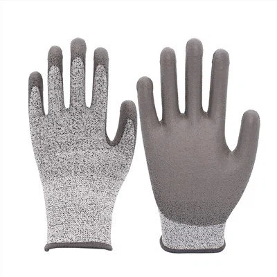 Grey Cut Resistant Level 3 Grey PU Coated Gloves