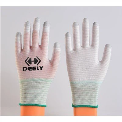 U3 Carbon Fiber Polyester White PU Coated Glove